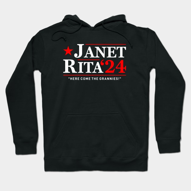 Janet and Rita Bluey Grannies 24 For President Hoodie by Kuturupiah